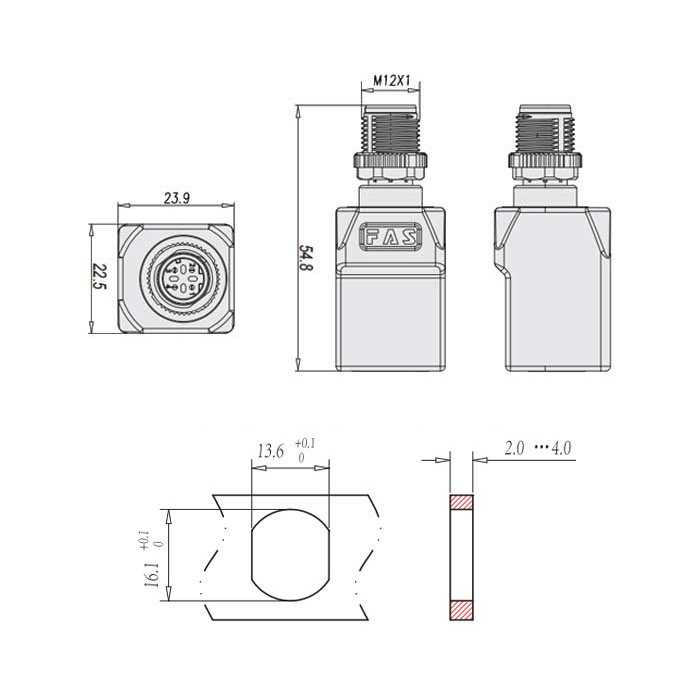 M12 4Pin D-coded 公頭直型轉(zhuǎn)RJ45直型、0C4ES1