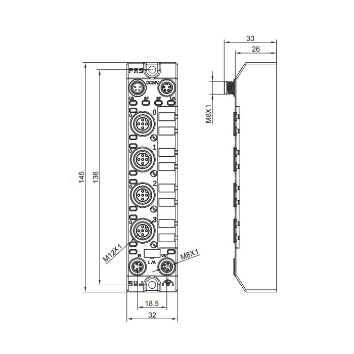 支持 PROFINET 協(xié)議、4端口、IO-Link主站、Class A、001AA3