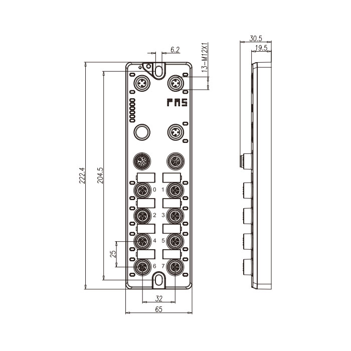 支持 PROFINET 主站、8端口、IO-Link主站、Class A、001B01